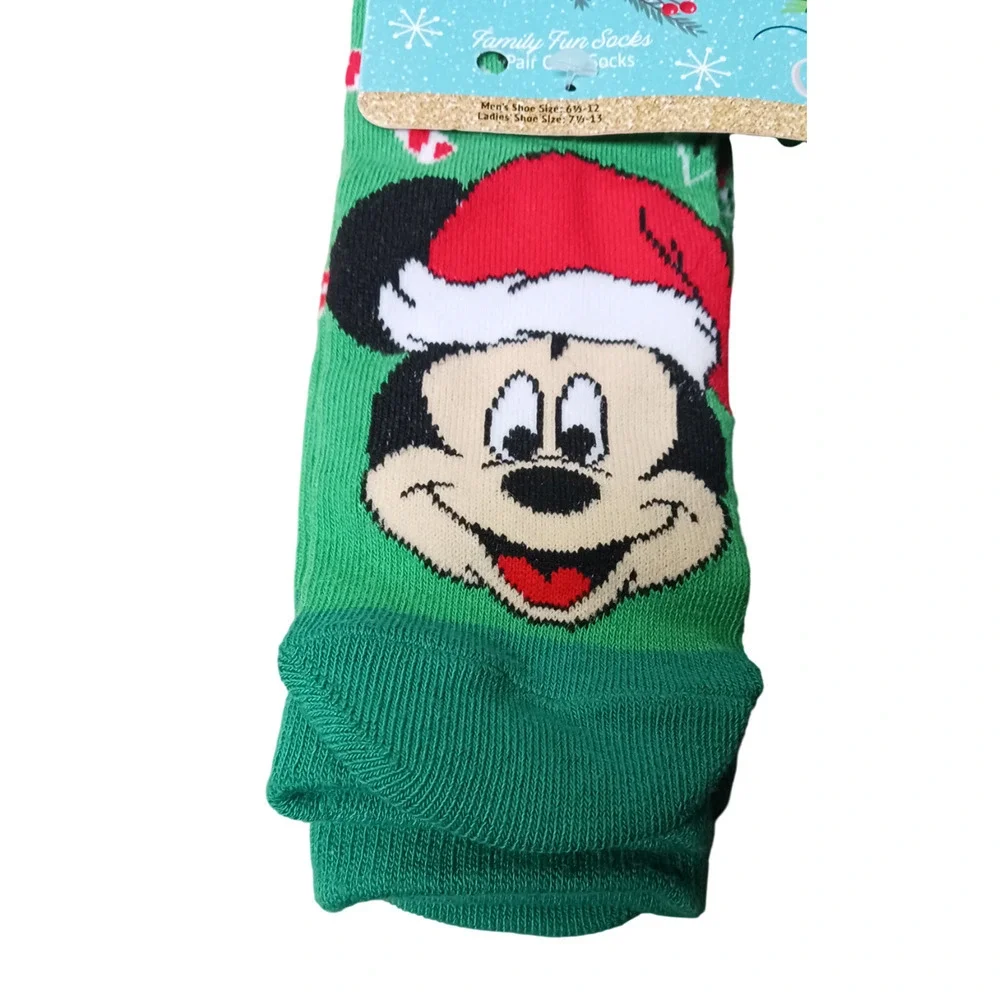 Disney Mickey Donald Duck and Pluto Matching Family Pack Holiday Sock Set 3 Pair